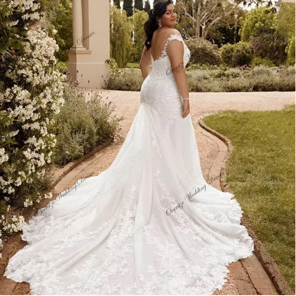 Customized Oversize Wedding Dresses with Lace Ivory Soft Tulle 2025 Strapless Plus Size Bridal Gowns for Women Vestido De New