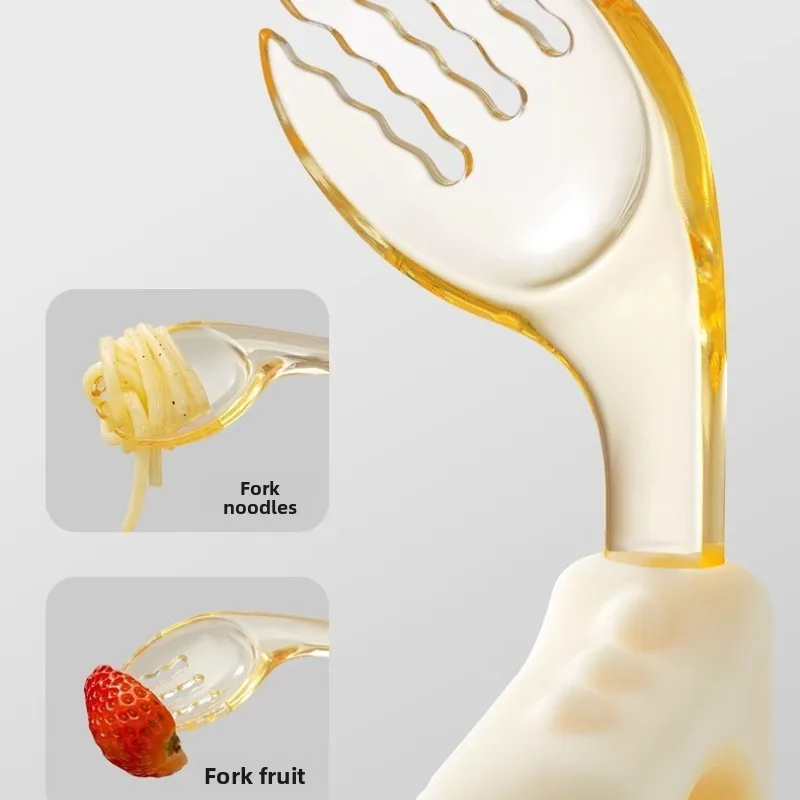 الطفل الغذاء الصف سيليكون شوكة وملعقة الرضع تغذية التدريب أواني التغذية الذاتية الطفل الغذاء ملعقة مجموعة أدوات المائدة للأطفال #5