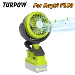 Turpow Cordless Fan For Roybi P108 P107 Battery 18V Fan Light 2 in 1 Compatible With Roybi 18V Li-ion Batteries Wireless fan