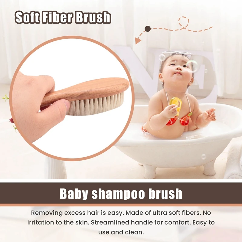 

Soft Fiber Brush Wooden Handle Hairdressing Soft Fiber Brush Barber Neck Duster Cleaning Remove Brush Hair Styling Tools