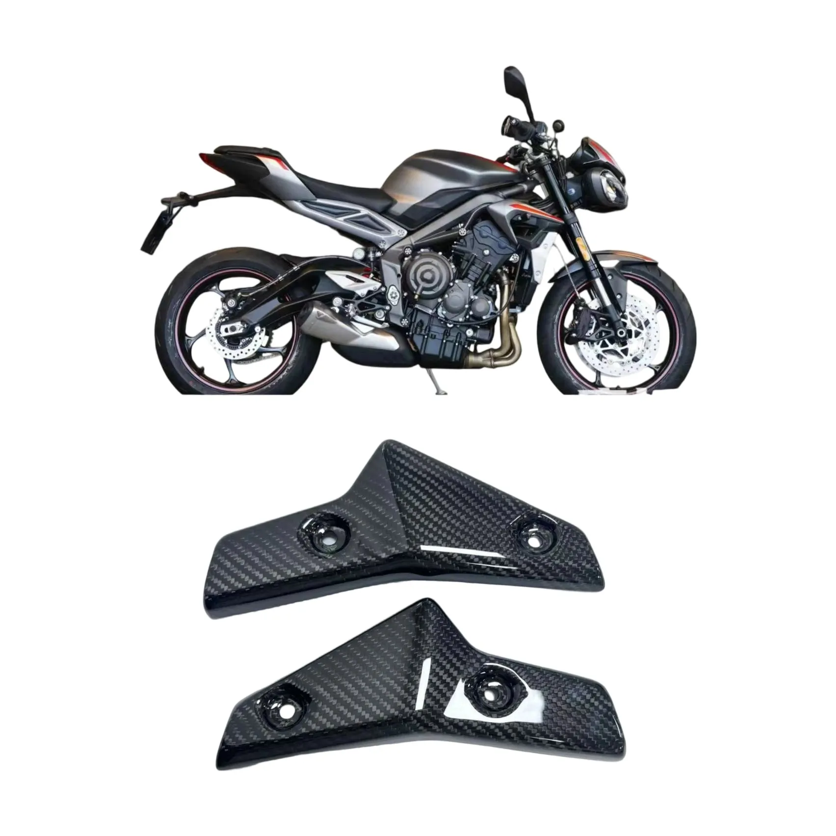 

Крышки радиатора, боковые панели для Triumph Street Triple 765 S R RS 2018-2023, 3K, 100% углеродное волокно, аксессуары для мотоциклов, обтекатель