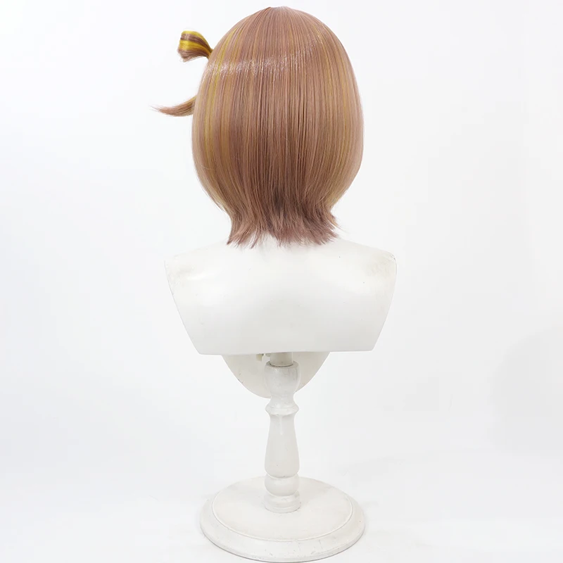 วีทูเบอร์ เซนโต ยูฮิ คอสคอสเพลย์วิกผมฮาโลวีนปาร์ตี้คาร์นิวัลอุปกรณ์ประกอบฉากผมสังเคราะห์เส้นใยทนความร้อน + หมวกวิกผม