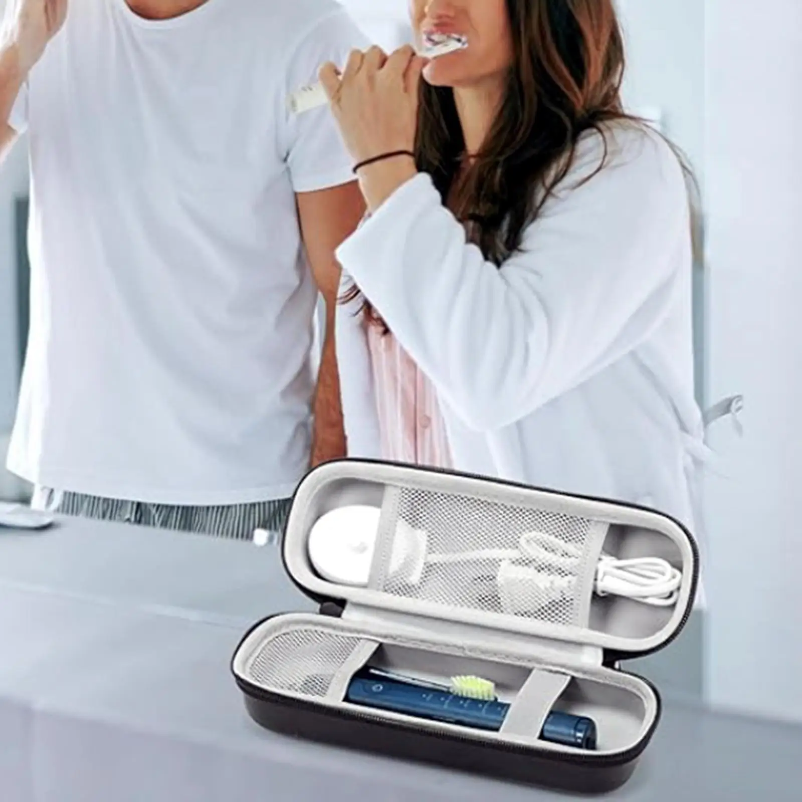 Estojo de viagem para escova de dentes elétrica à prova de choque com cordão caixa de escova de dentes