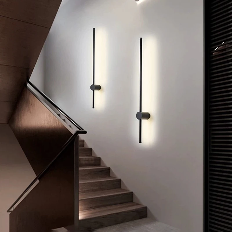 2 Pieces Indoor Wall Lamp Bedroom Bedside Lamp Modern Straight Strip Lamp LED Lamp Living Room Background Wall Light Fixture