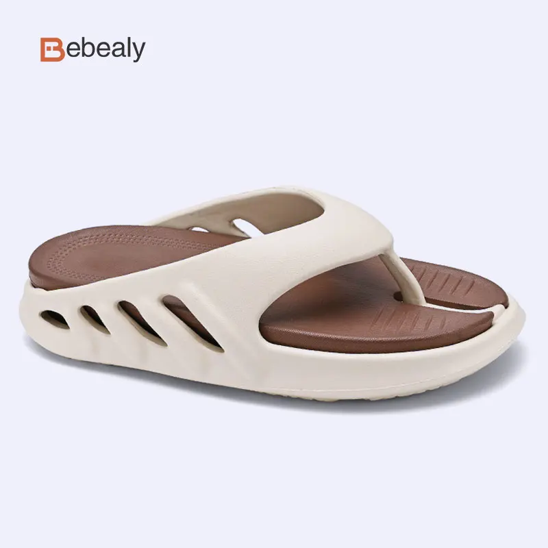 

Bebealy Summer Men Platform Flip Flops Fashion Men Clogs Garden Slippers Soft Waterproof Beach Slippers EVA Thick Soles Slides