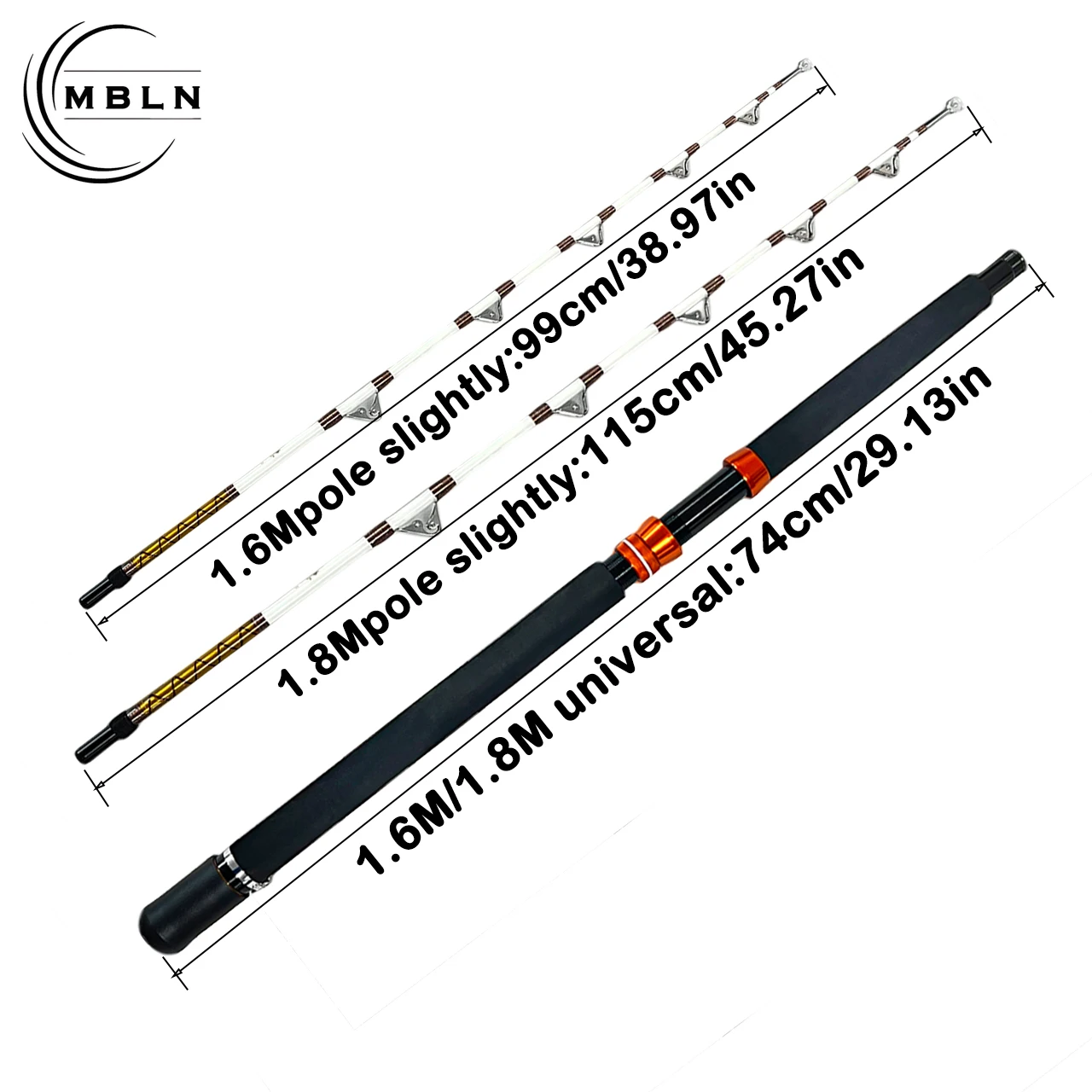 قضيب التصيد بطول 1.6 م/1.8 م، قارب صيد عالي التحمل، مقعد بكرة معدنية، أدلة دوارة مزدوجة، مسار معدني، لف خط معزز