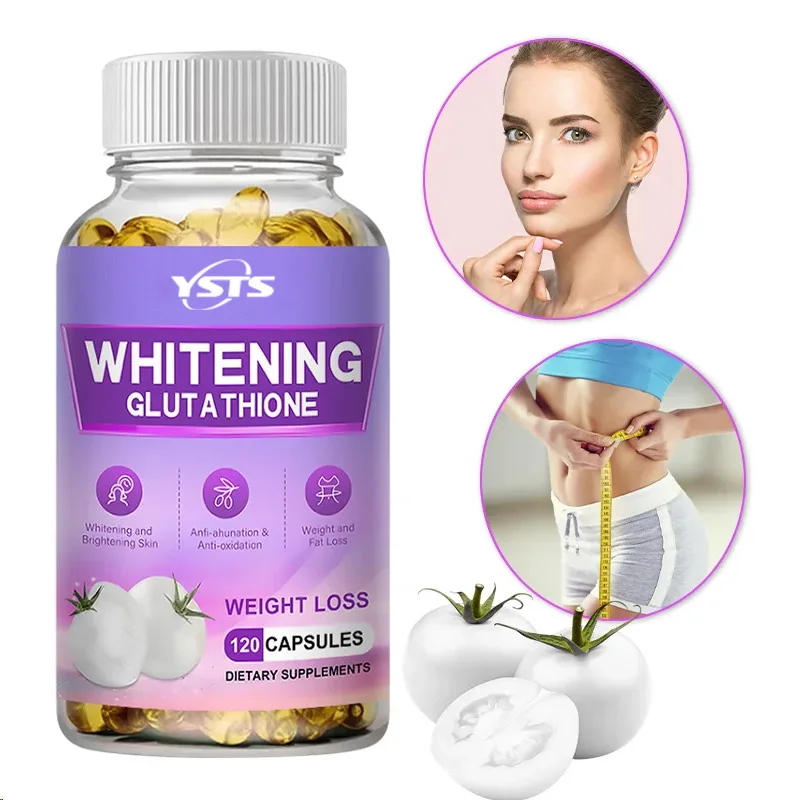 Glutathione Whitening Capsules, Support Clean & Brighten Skin, Anti-oxidation, Anti-aging, Weight Management Dietary Supplement