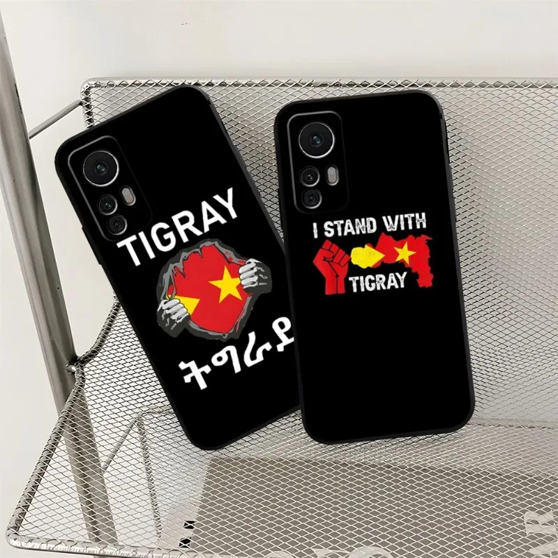 Tigray Flag Phone Case Fundas For Redmi Note 12S 12 11S 11 10 9S 8T 7 8 9 9T 10X A2 Pro Plus Black Silicone Cover