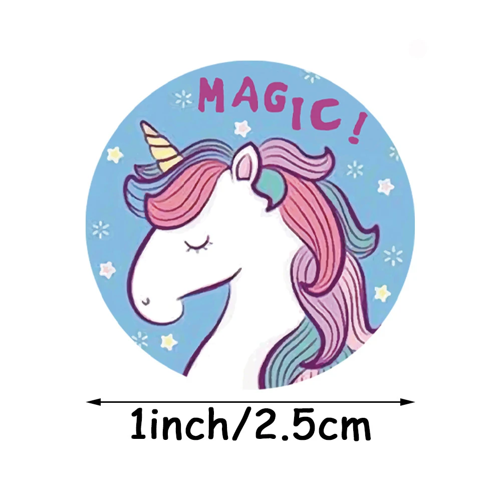 100-500pcs Cartoon Unicorn Sticker Kids Reward Sticker Gift Decoration Label Teacher Encouragement Student Stationery Stickers