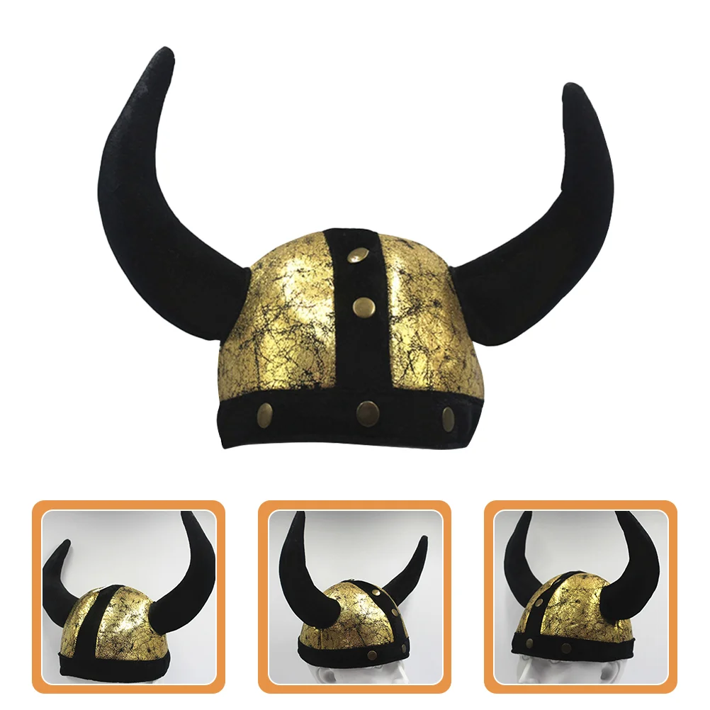 

Halloween Headdress Ring Hat Decoration Design Easter Gift Boys Cosplay for Party Ox Horn Polyester Costume Prop Accessory Man