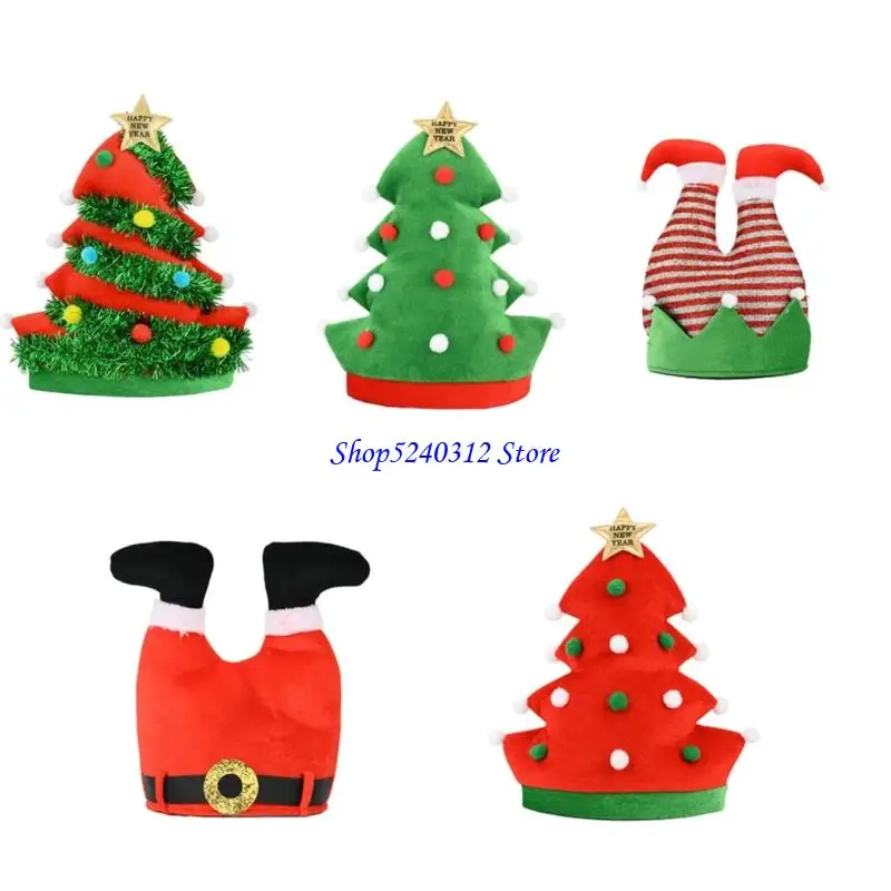 634C Christmas Party Hat Christmas Tree/Santa Hats Headgear For Caroling Family Portraits Gift Exchange Festival Decoration