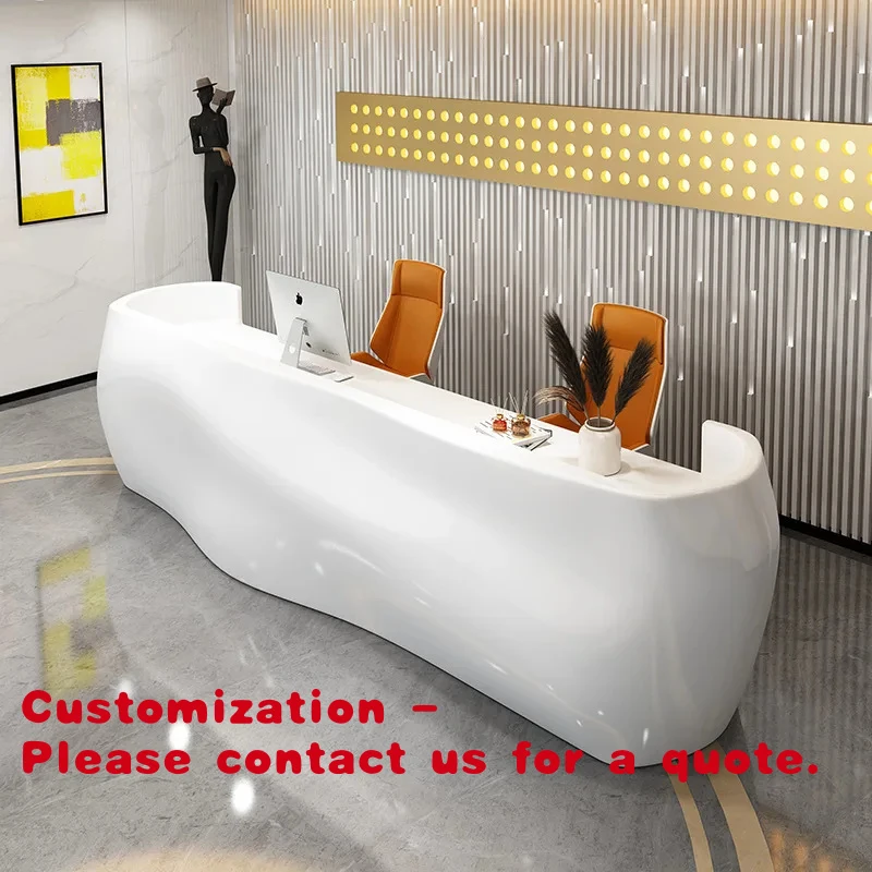 

Customize.Q043 Custom Modern Company Reception Desk Mall Use Hotel Restaurant Lobby Foot Bath Gym Counter Salon S