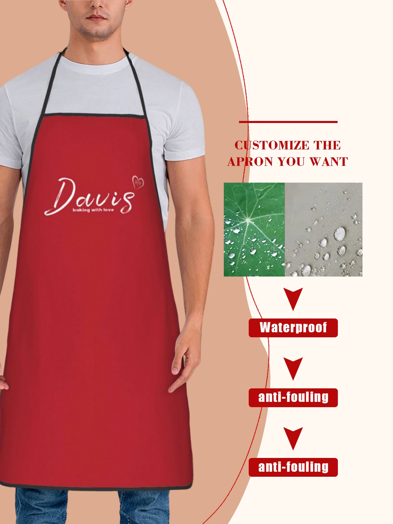 مخصص طباعة النص الرجال المطبخ المئزر التوقيع مآزر المطبخ المنزل الخبز الملابس عيد ميلاد سعيد