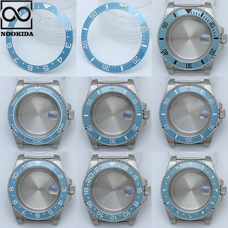 

NOOKIDA 40mm Diver Waterproof Sky Blue GMT Ceramic Bezel Sapphire Glass Fit for NH34 NH35 NH36 Movement Watch Accessories