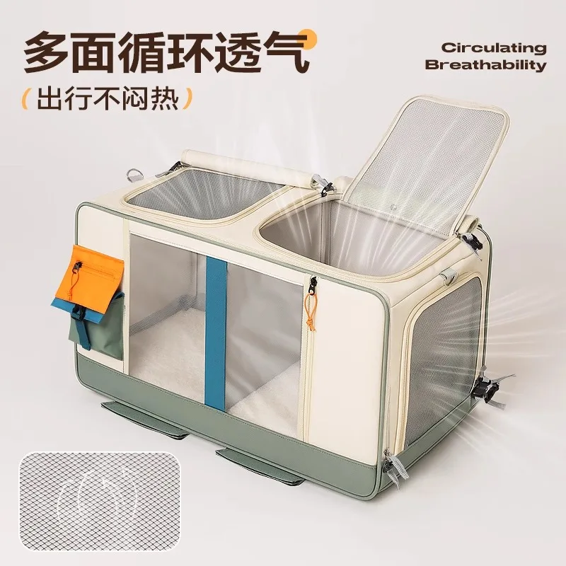 Pet trolley case cat bag going out portable cat backpack backpack multi-cat device dog large-capacity suitcase