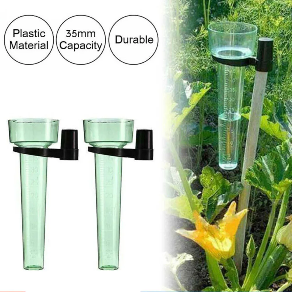 

1Pc Rain Gauge International Style Transparent Light Green Polystyrene Max. 33mm Rain Measurement Tool For Garden Water Teaching