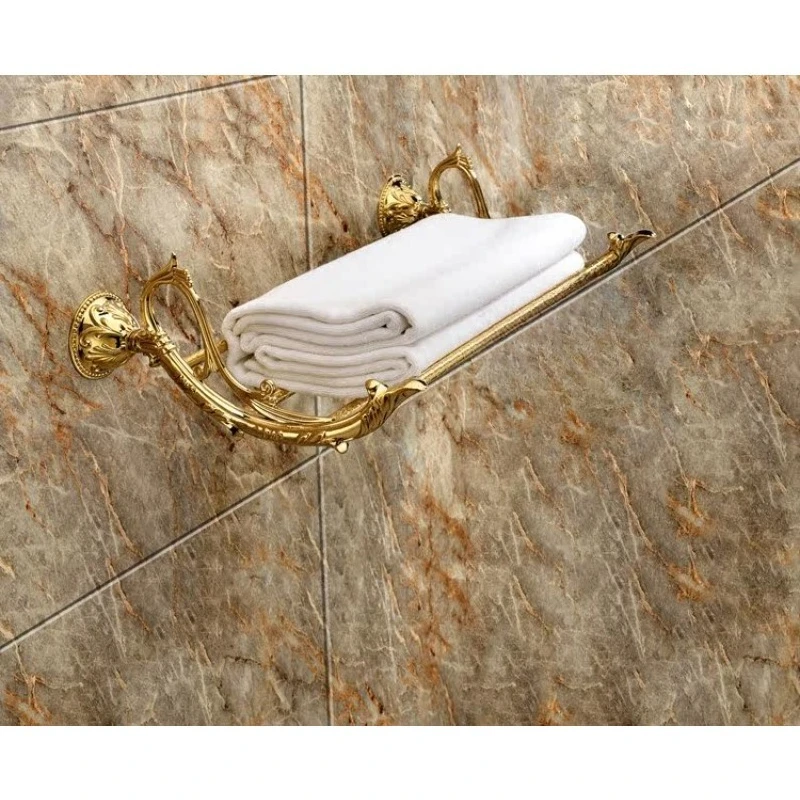 All-copper European towel holder Classical titanium-plated towel holder