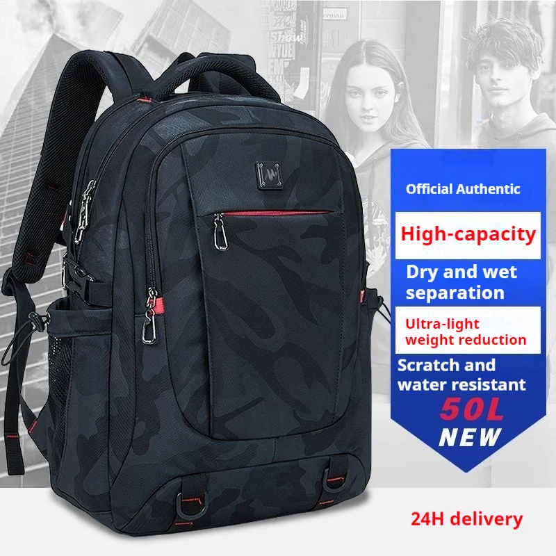 Sac à dos de sport en nylon pour hommes, sac multifonctionnel de grande capacité avec compartiment pour ordinateur portable, sac étanche et durable, 03/commpiedmont