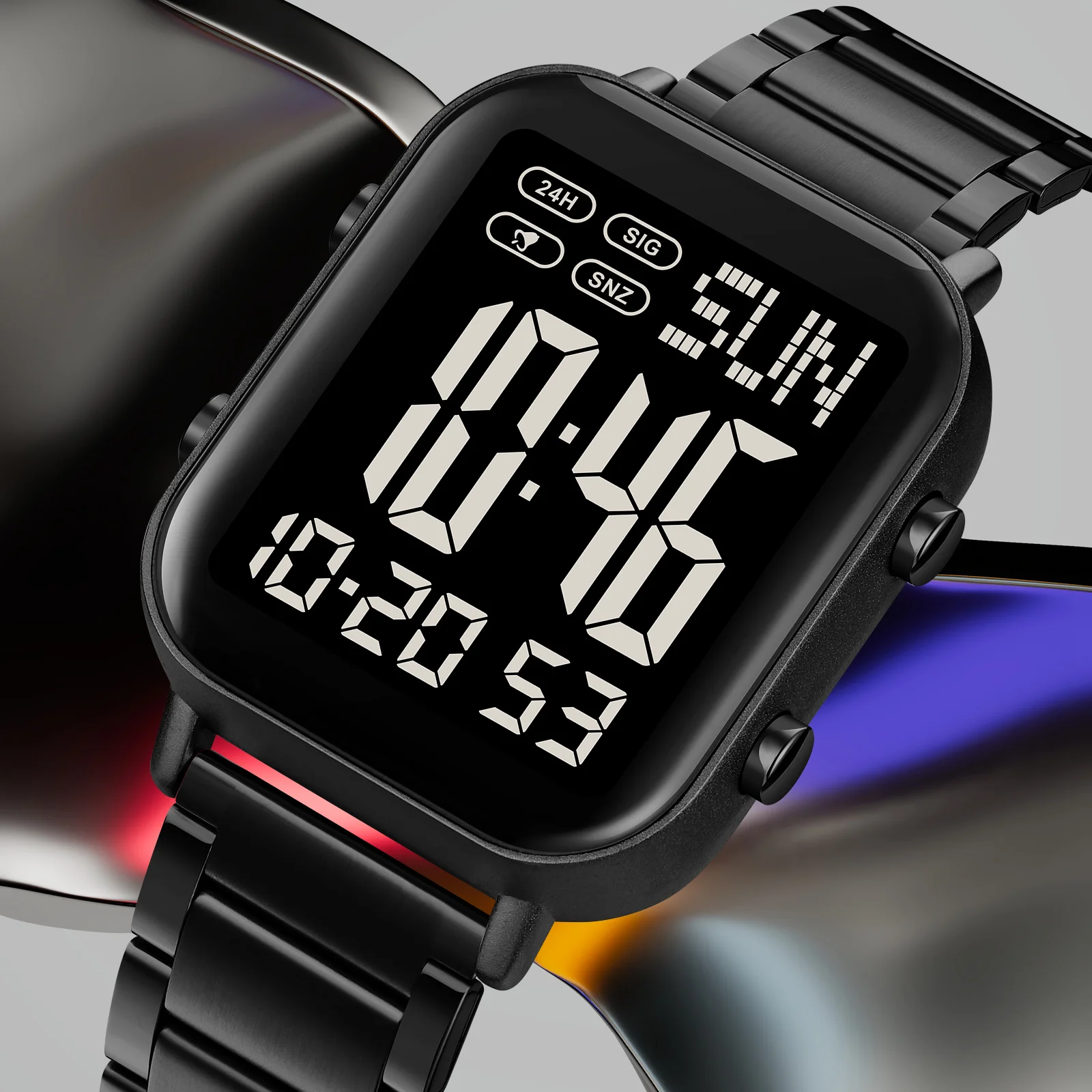 SKMEI 2259 남성용 디지털 시계 방수 스포츠 전자 남성 손목시계 렐로즈 옴브레 고급 EL 디스플레이 스테인리스 스틸