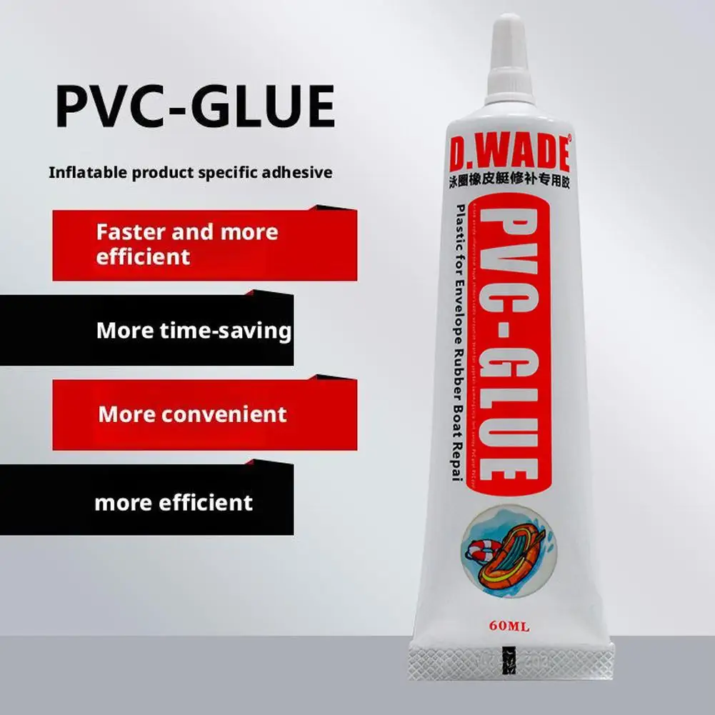 Pegamento de PVC de 60 ml para Reparación de Embarcaciones Inflables, Pegamento para Reparación de SUP, Pegamento para Tubos, Pegamento para Reparación de Kayak, Tabla de Paddle y Embarcaciones Inflables