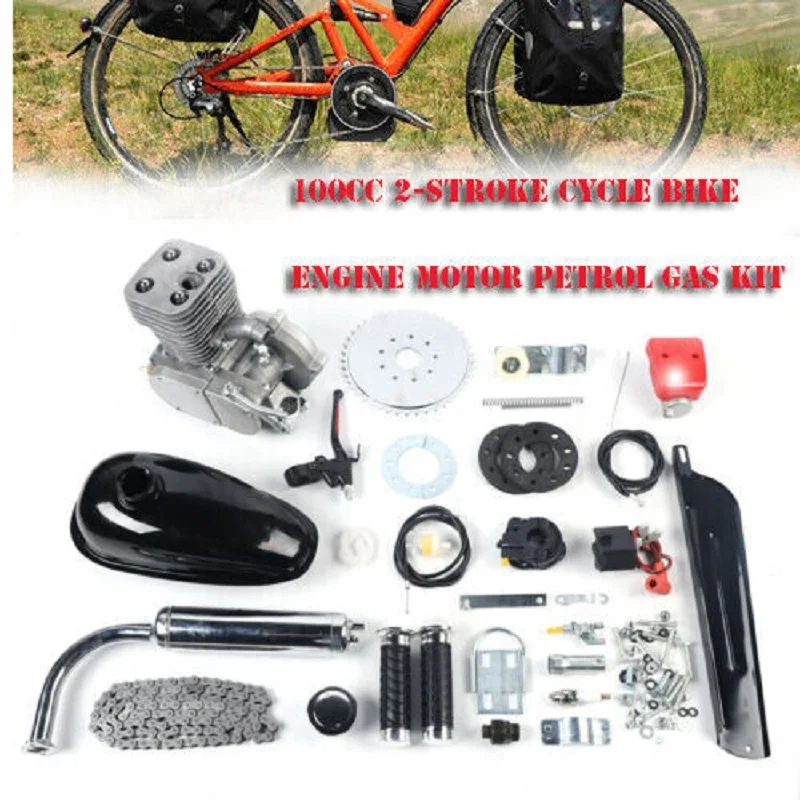 100CC 2-Stroke Bicycle Engine Motor Kit Gas Motorized Motor Bike Bicycle Modified Set CDI