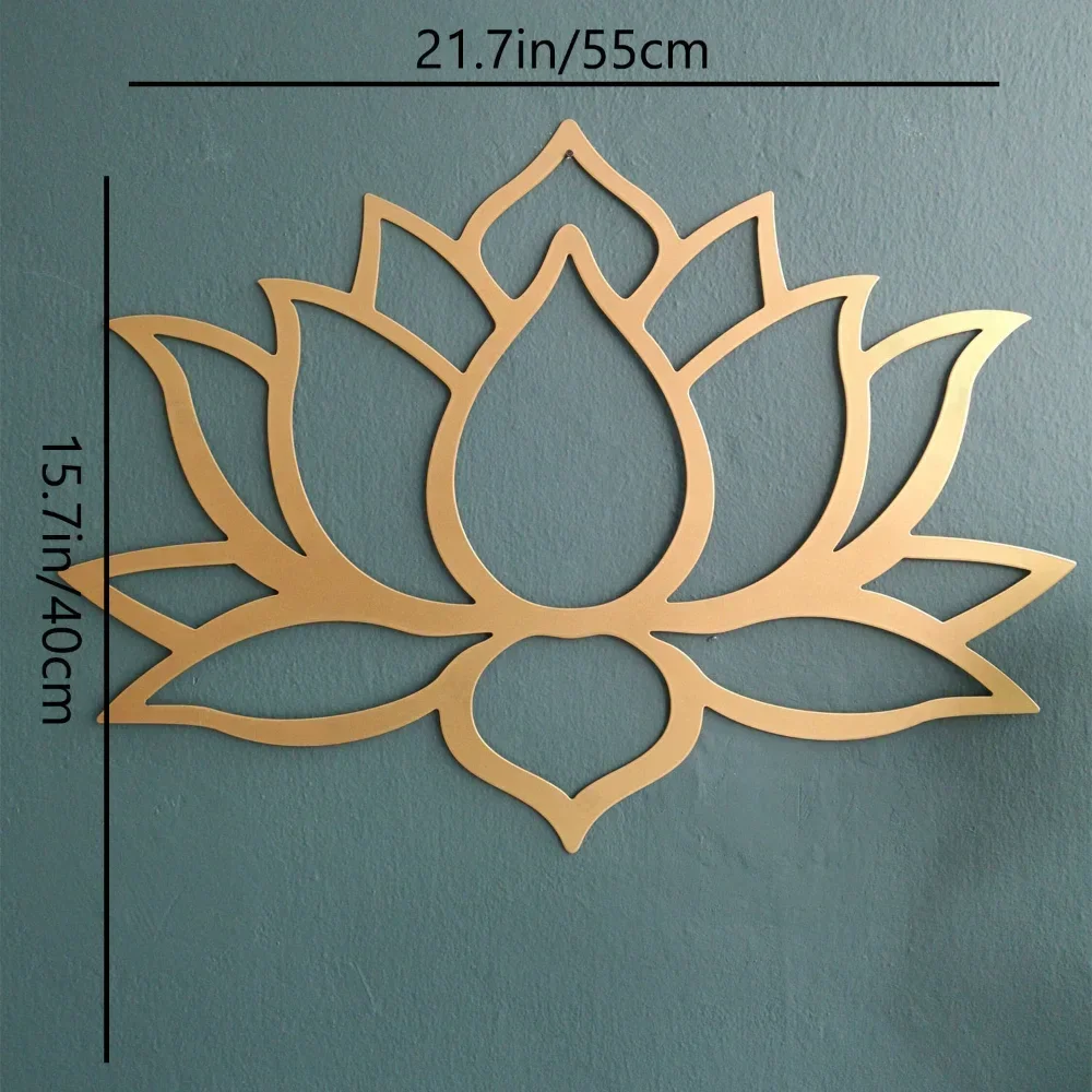 1 PC Gorgeous Lotus Metal Wall Masterpiece - A Stunning Lotus Flower Embellishment for Large Wall Decorations, Gold Wall Decor