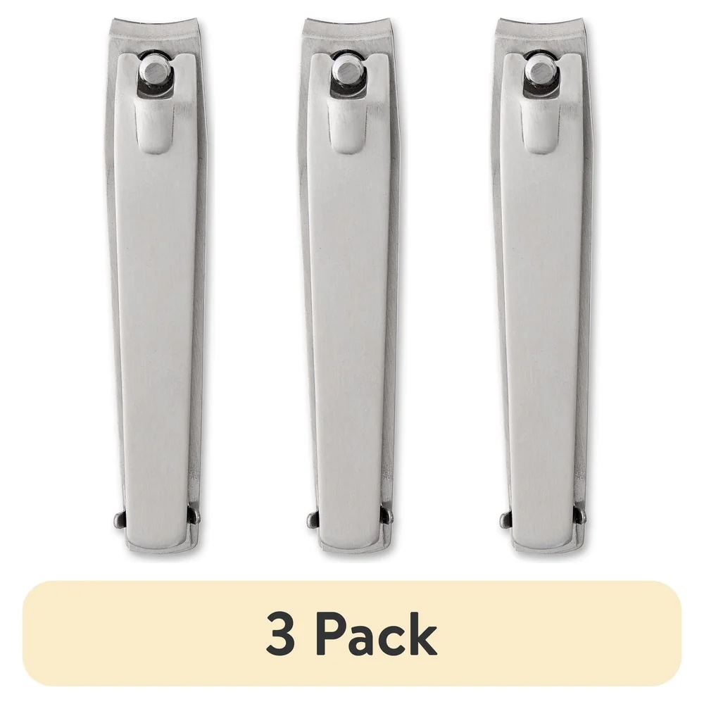 3er-Pack Nagelknipser aus Edelstahl mit integrierter Feile, ergonomischer Griff, scharfe Klingen, Fingernagel-Zehennagelpflege