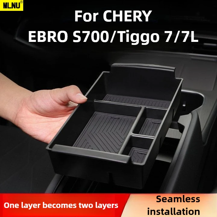 

Armrest Box Organizer For CHERY EBRO S700/Tiggo 7/7L Accessories 2025-Environmental ABS Grid Storage Shockproof Scratchproof