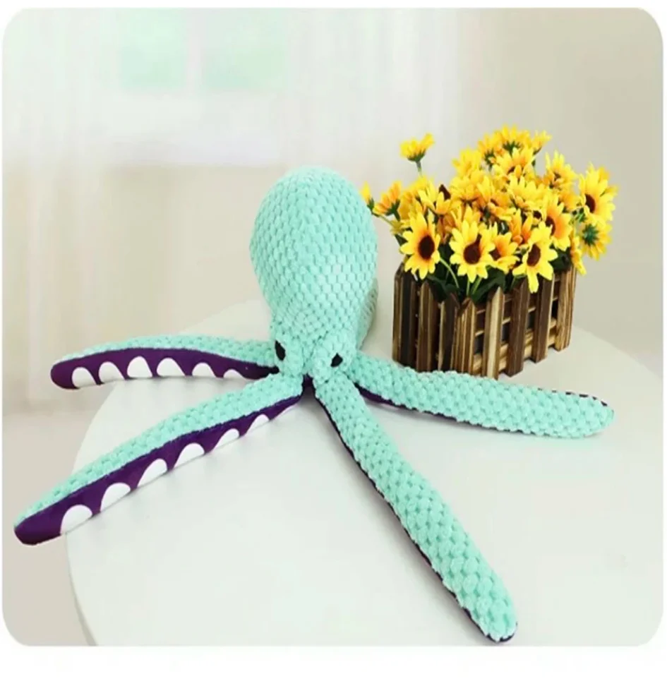 Dog pet plush octopus toy interactive sound anti-demolition home large and small dog boredom companion toy - Image 4