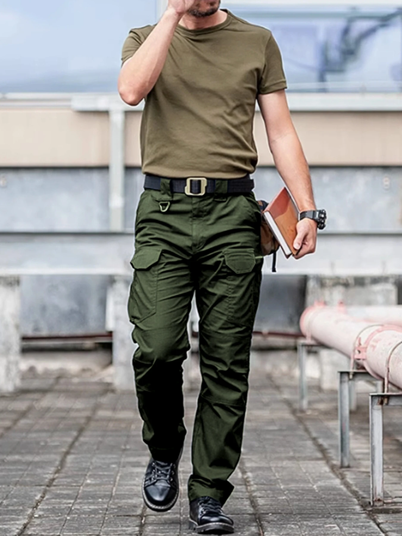 

Long length men's casual paratrooper pants straight leg wide leg outdoor charging work pants 2025 summer thin style summer tall