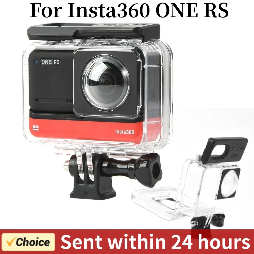 

60 м для дайвинга, фотовспышка для Insta360 ONE RS, водонепроницаемая фотовспышка для Insta 360 4K Boost, водонепроницаемая коробка, защитная оболочка, аксессуар