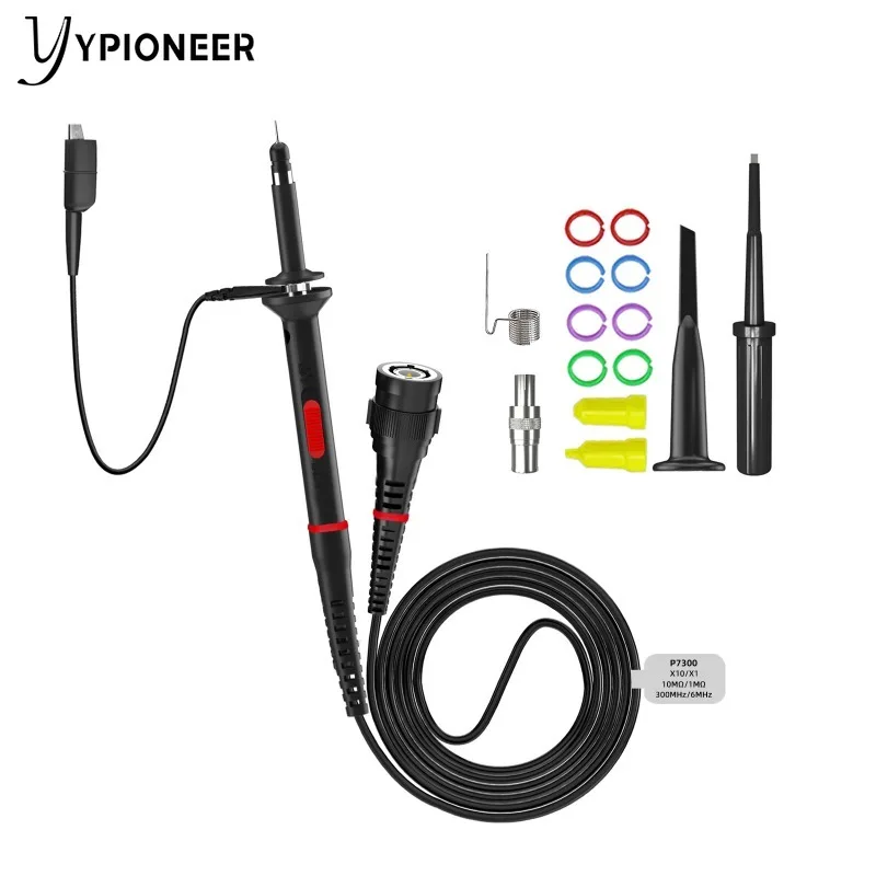 YPioneer P7300 300MHz Oscilloscope Probe Protective Cap BNC Scope Probe X1/X10 DC-300MHz 10:1 1PC