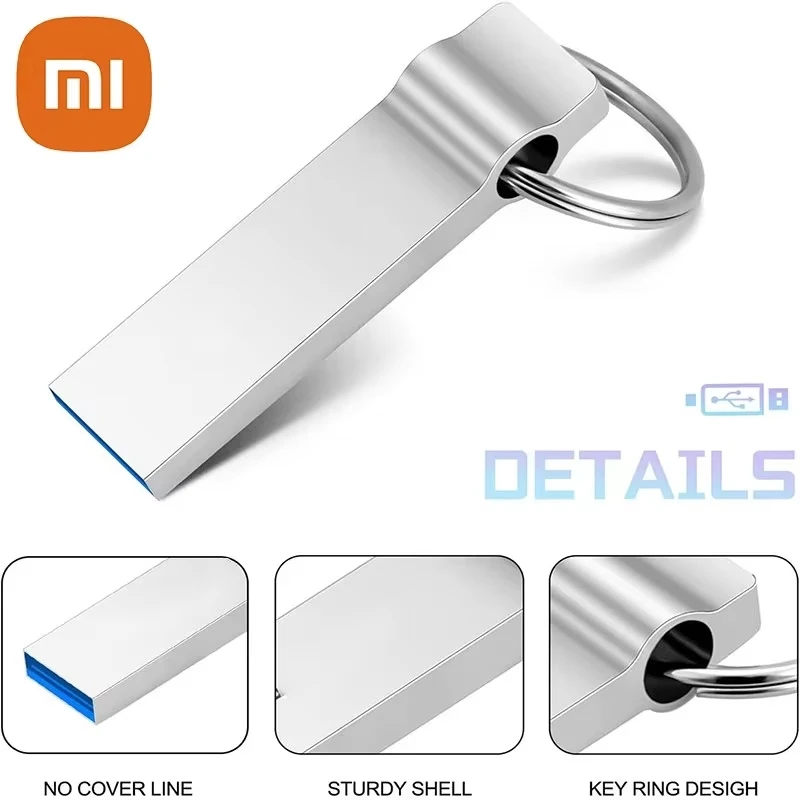 Xiaomi asli USB Disk 2TB, Metal Drive 1TB/512G tahan air kecepatan tinggi Flash Disk Mini memori Stik USB