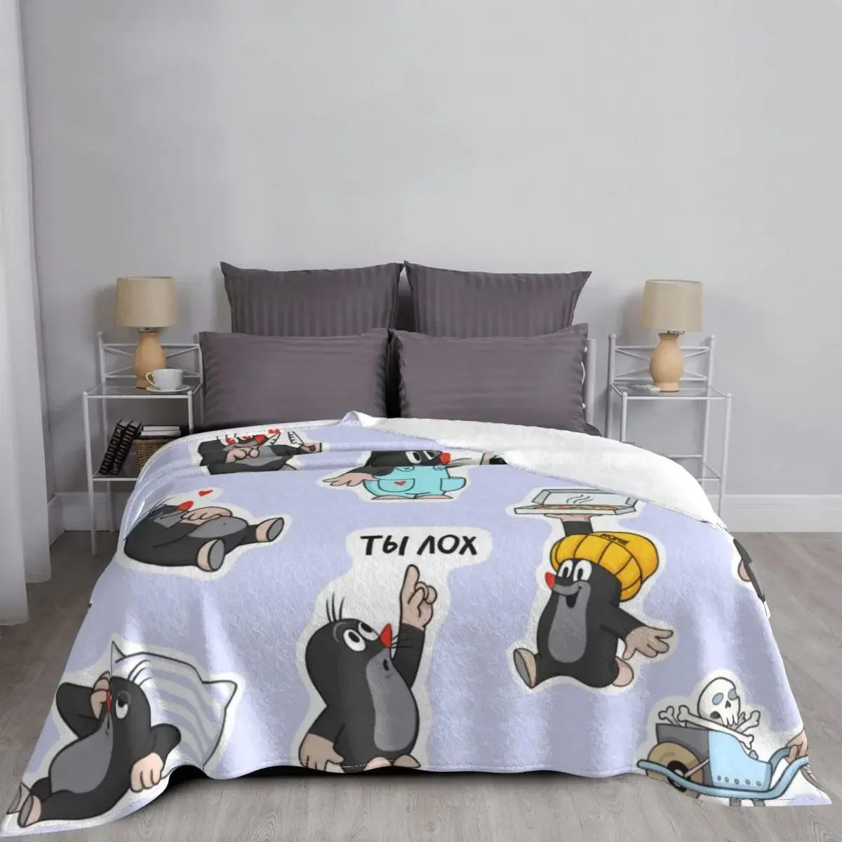 Krtek Zdenik Miler Educational Animation Blanket Flannel Spring Autumn Cute Warm Throws For Winter Bedding