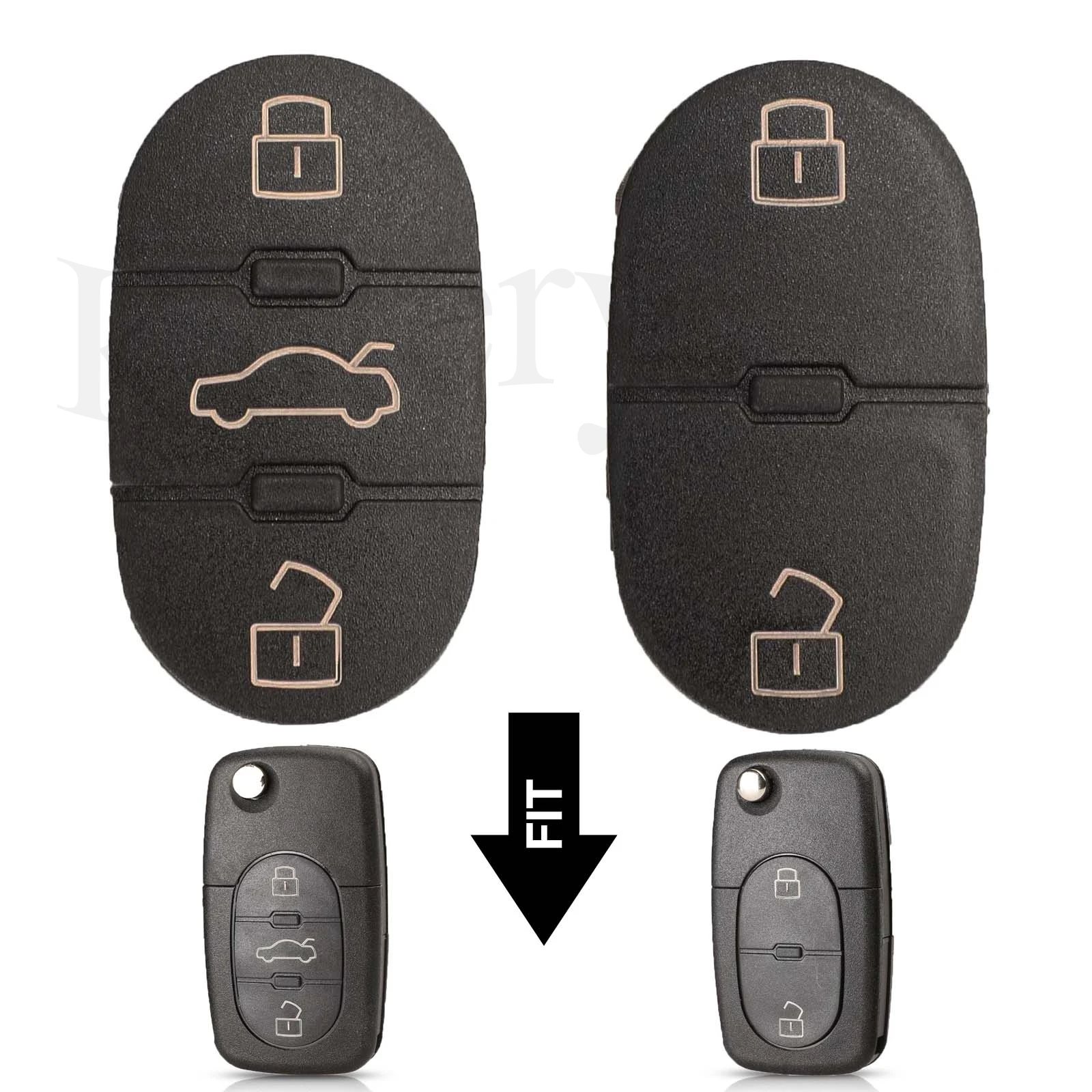 

jingyuqin For Audi A2 A3 A4 A6 A8 TT Quattro Old Models 2/3/4 Button Flip Folding Remote Key buttons