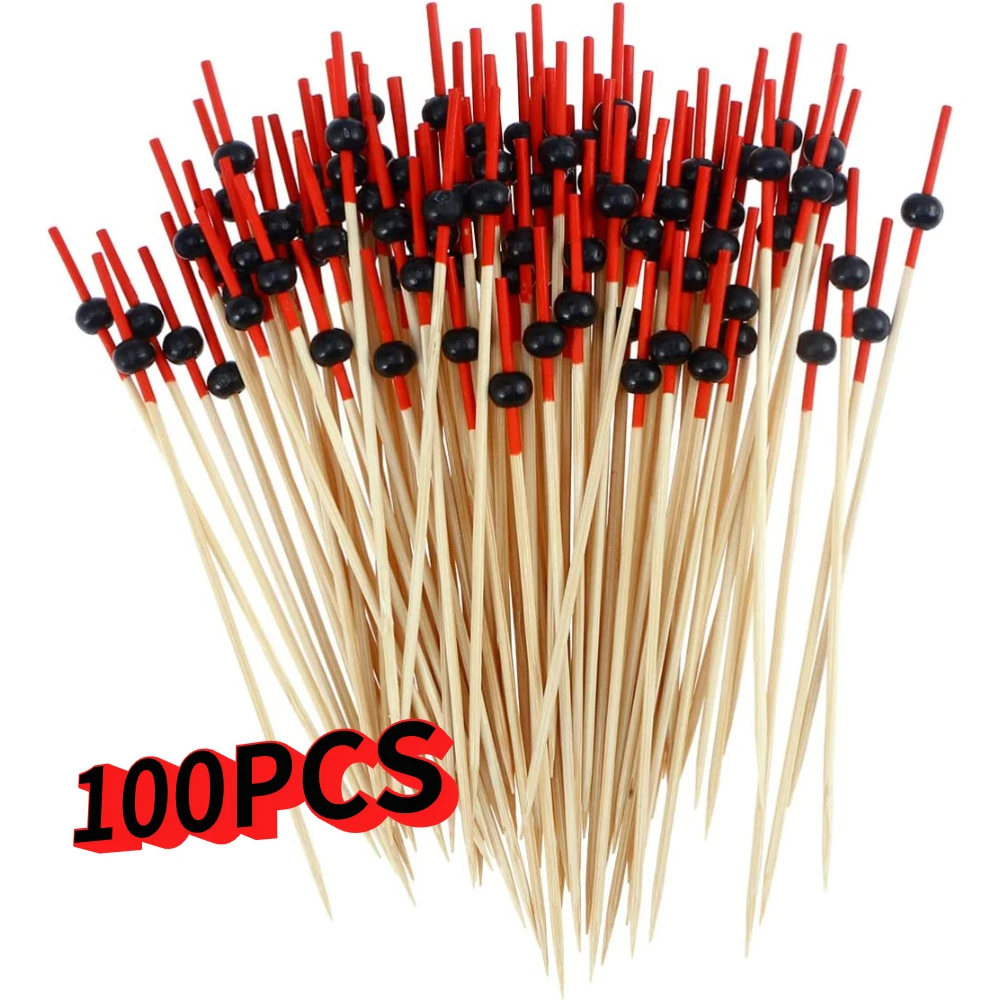 100pcs 12cm Bamboo Toothpicks Pick sushi Buffet Cupcake Fruit Fork Party Dessert Salad Stick Cocktail Skewer For Wedding Decor