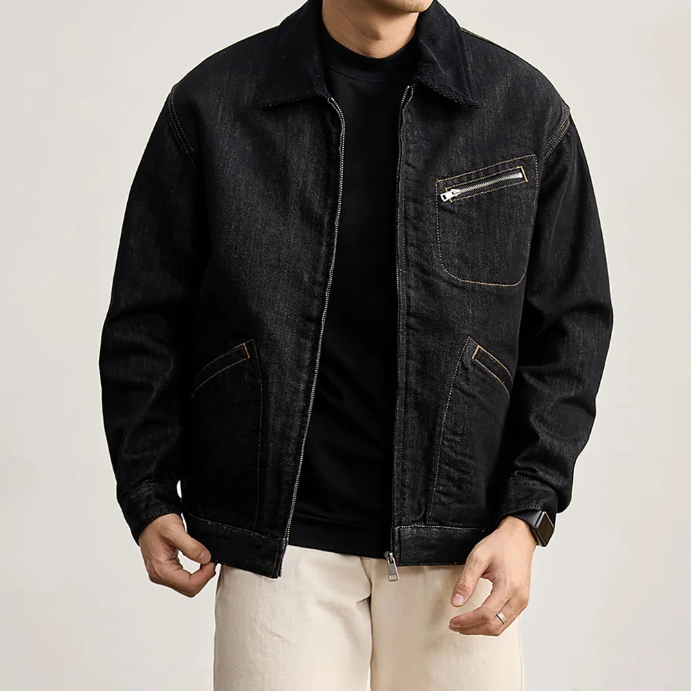 

Весенняя повседневная джинсовая куртка-карго для мужчин, свободного кроя, больших размеров, в корейском уличном стиле, модная винтажная куртка, мужская верхняя одежда в стиле Cityboy