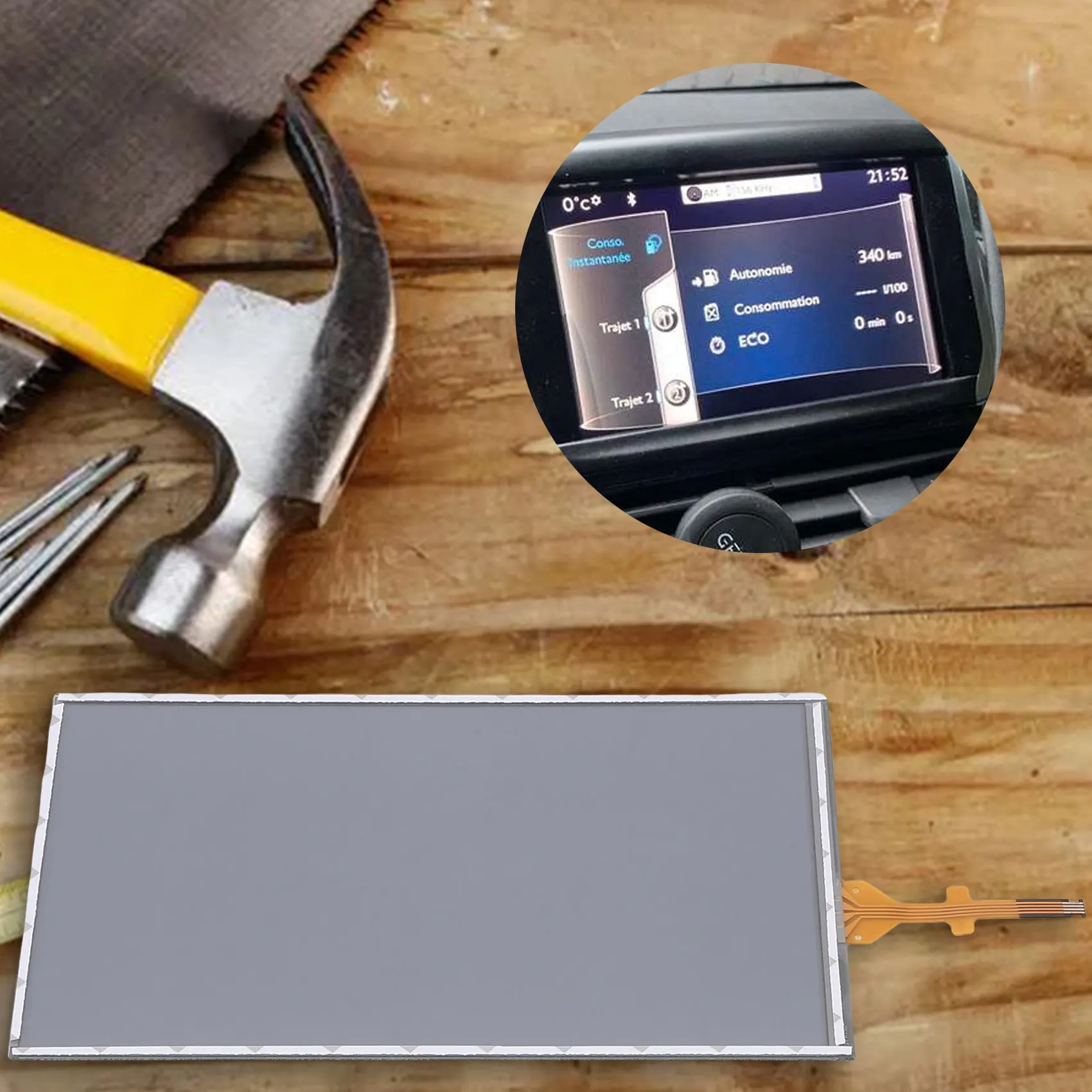 M45K-Car 7Inch Contact Screen Glass Digitizer Navigation For 208 2008 308 Citroen C5 C4L C3XR LAM070G004A GCX156AKM-E