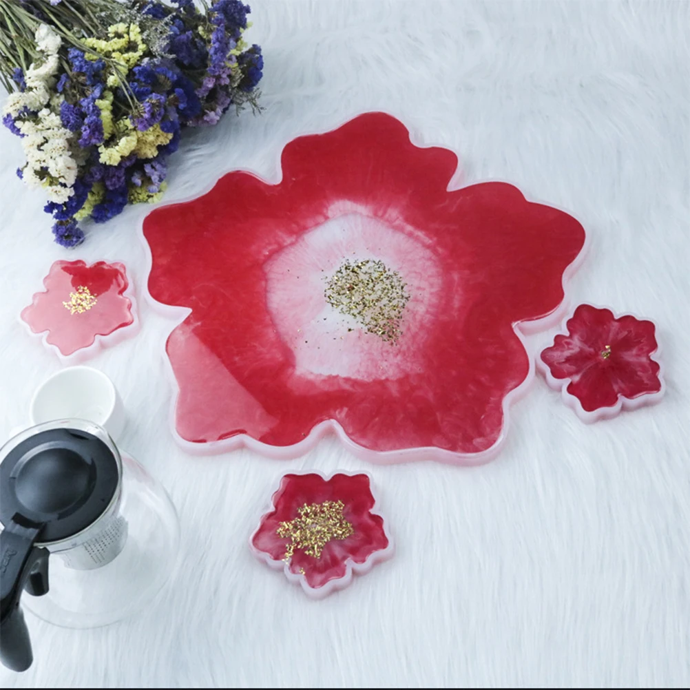 

Mirror Flower Mold Home DIY Coasters Base Molds Shaped Pendant Flowerpot Surface Cup Bottom Seat
