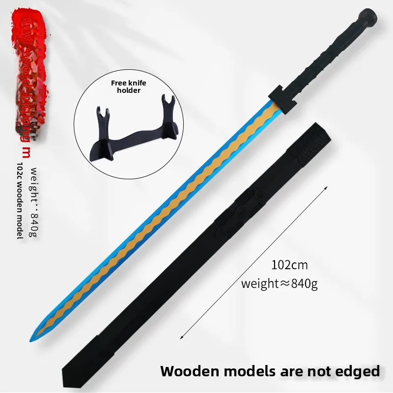 102 سنتيمتر/40.16in القرون الوسطى السيف خشبية مع غمد نموذج الدعائم كاتاناس أنيمي تأثيري الأجهزة الطرفية لوازم الحلي لعبة الهدايا