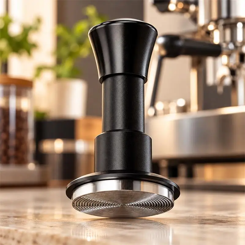 BIGE 30LB Spring Loaded Impact Coffee Tamper 51mm 53mm 58mm 304 Stainless Steel Espresso Press Tool