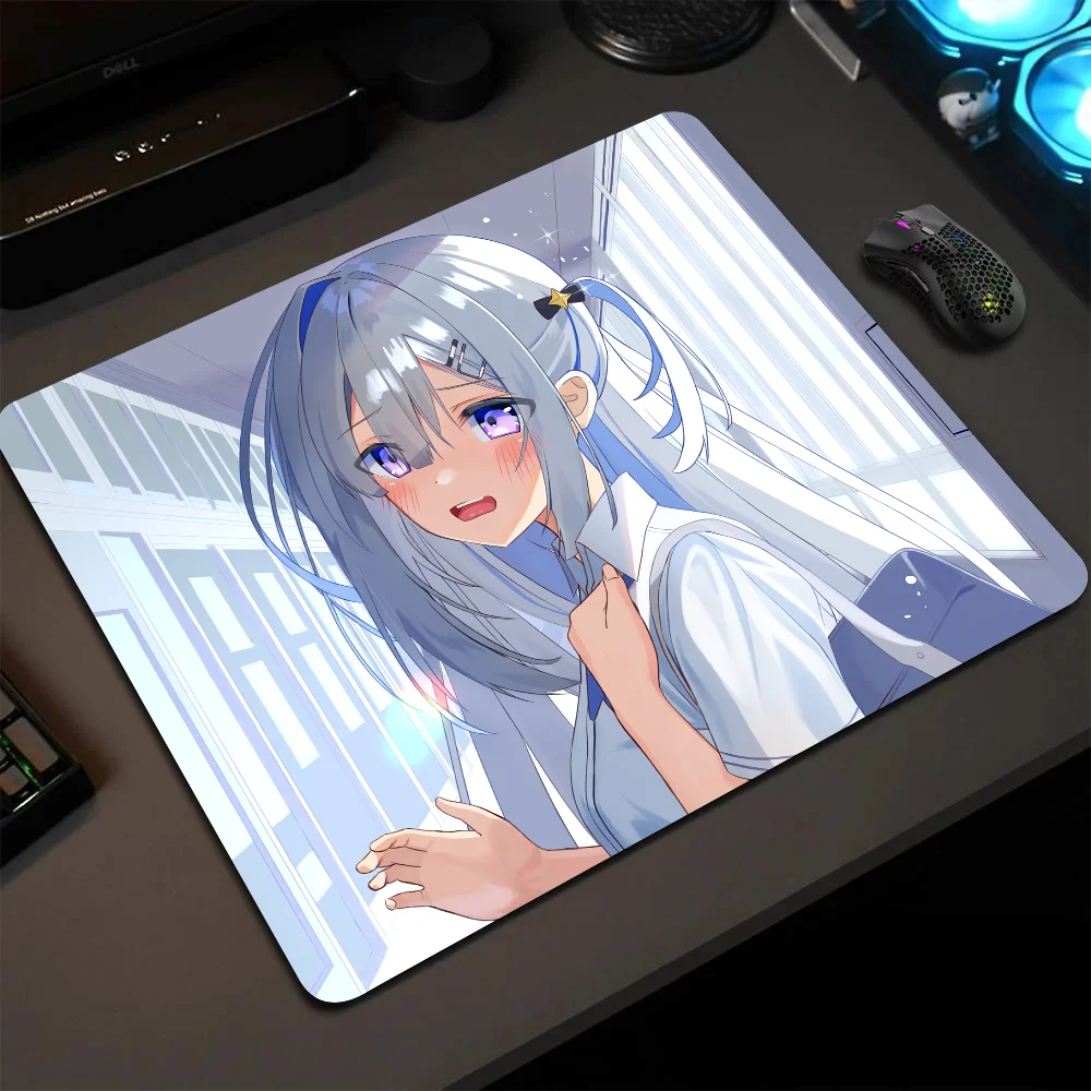 Kanata Amane Hololive Girl Anime Mousepad Small LockEdge Mouse Pad For Gamers Computer Desk Pad Anti-slip Rubber