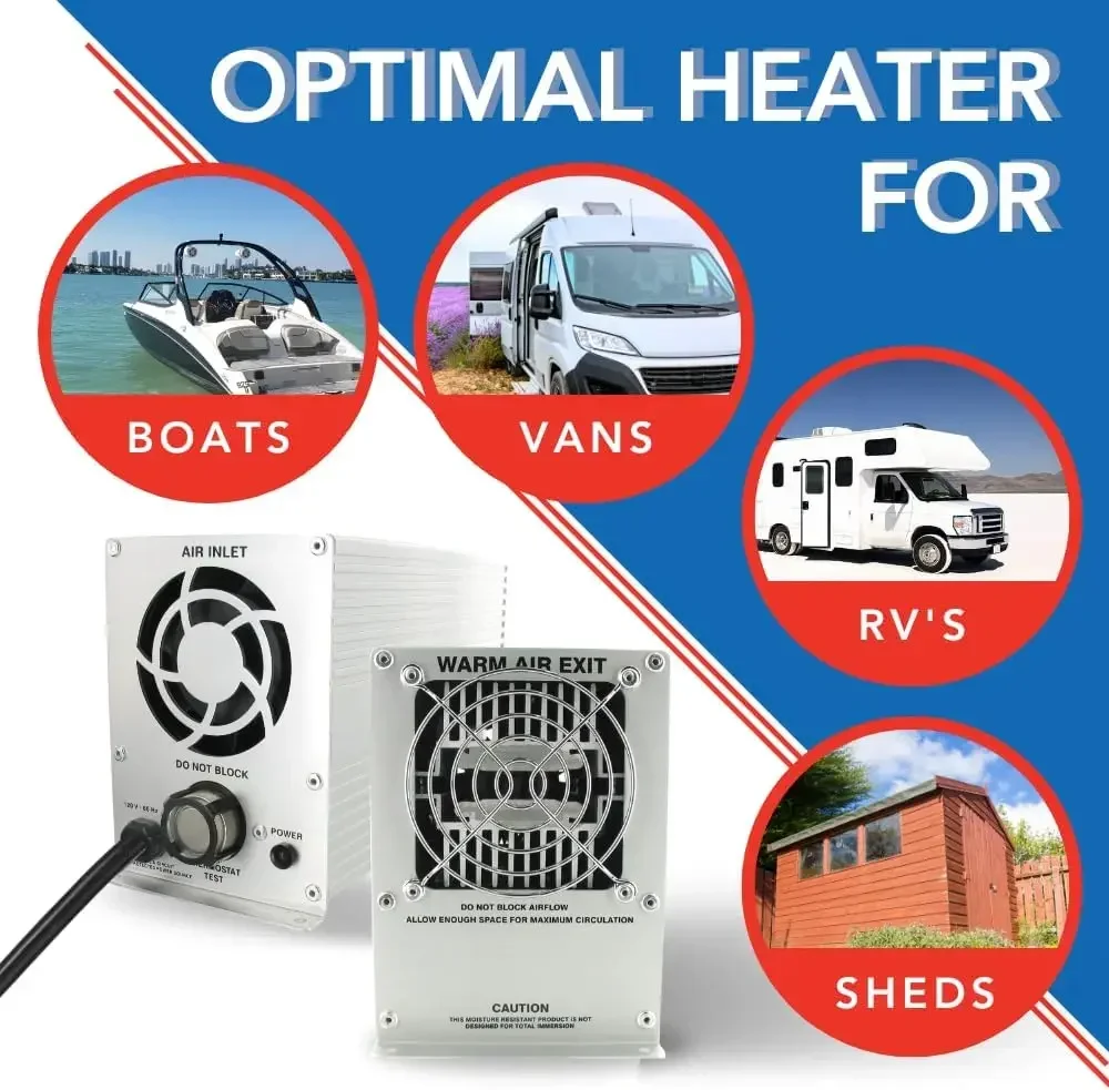 Boat Engine Compartment Heater | Bilge Heater Large 800w - Boats up to 35' | Marine Boat Heater, Boat Cabin Heater, Well House