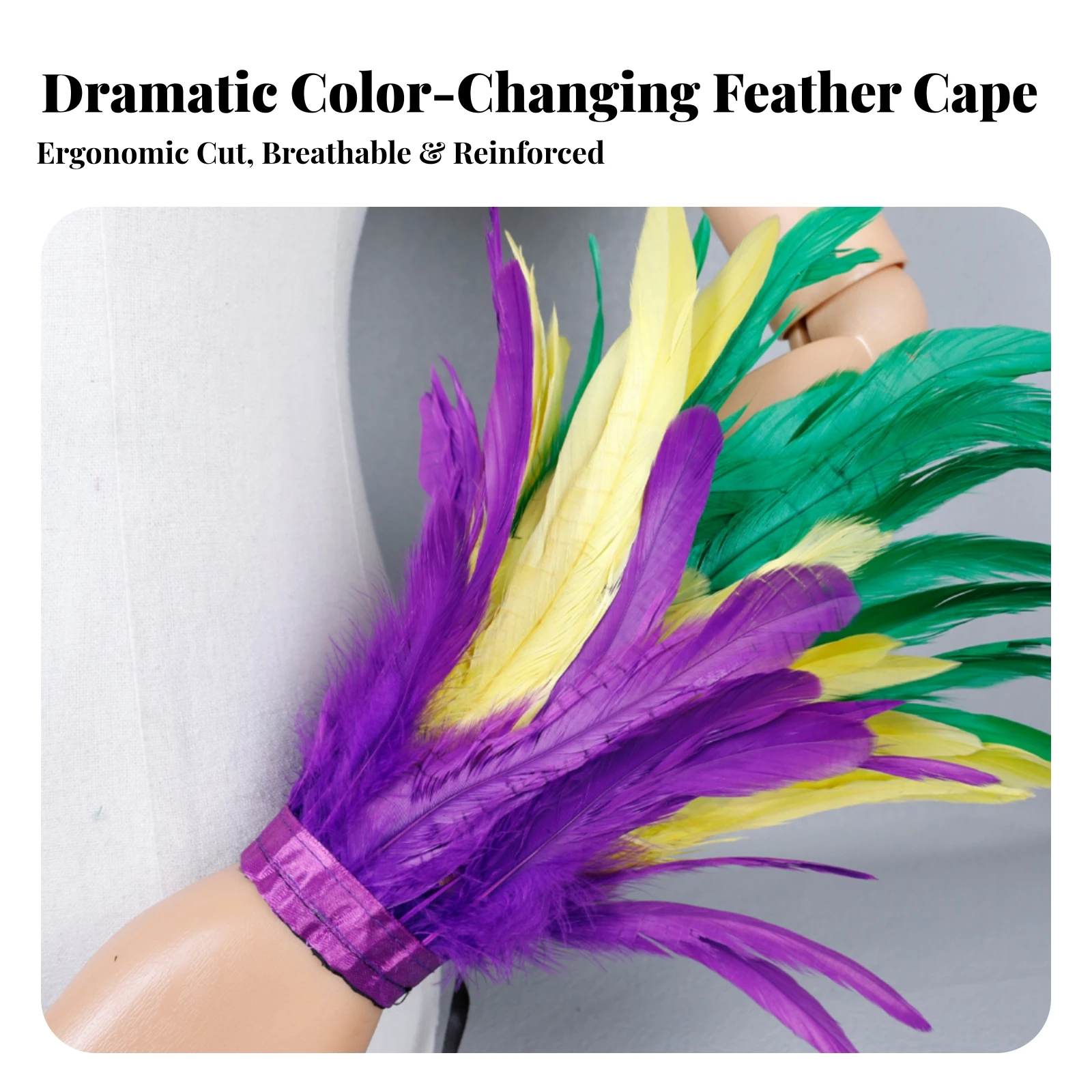 Feather Cape with Wrist Cuffs Halloween Feather Shawl with Wrist Cuffs Accessories Real Feathers Apparel Eye-Catching