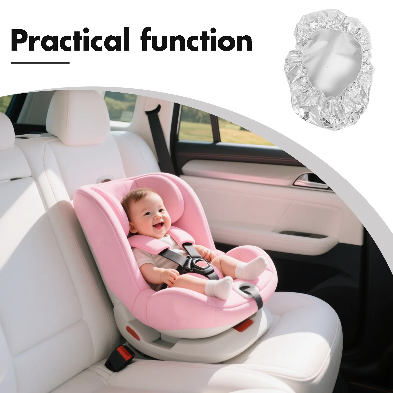 مظلة مقعد السيارة، غطاء بوليستر عالمي مقاوم للغبار والأشعة فوق البنفسجية، مظلة حماية لمقعد الرضع لسلامة السفر #5