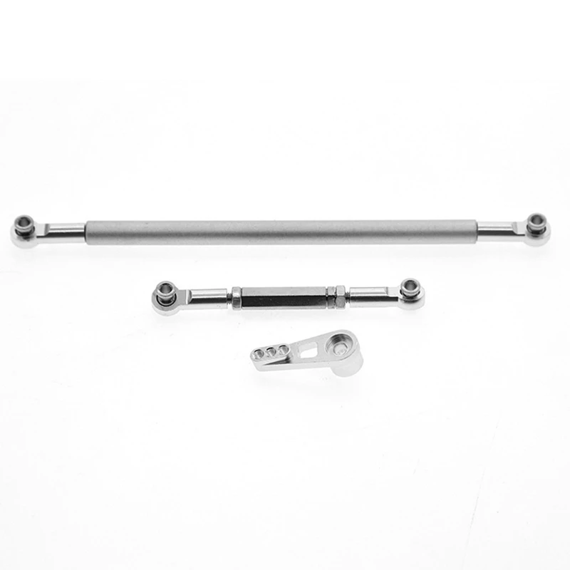 1 Set Adjustable Metal Steering Gear Steering Rod For MN G500 Big G Babos Upgrade Accessories Silver