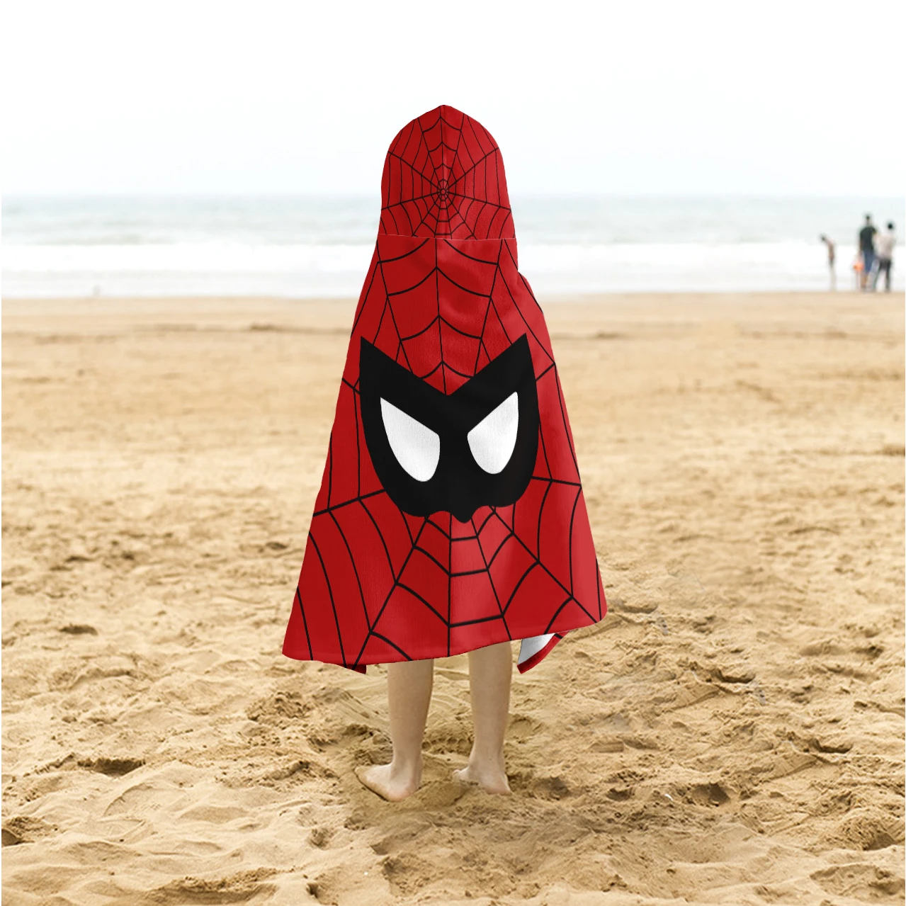 1PC Kids Hooded Beach Towels | Soft Thick Absorbent (47x23 inches) Beach, Bath, Pool Towels for Boys Ages 3-12, SpiderMan