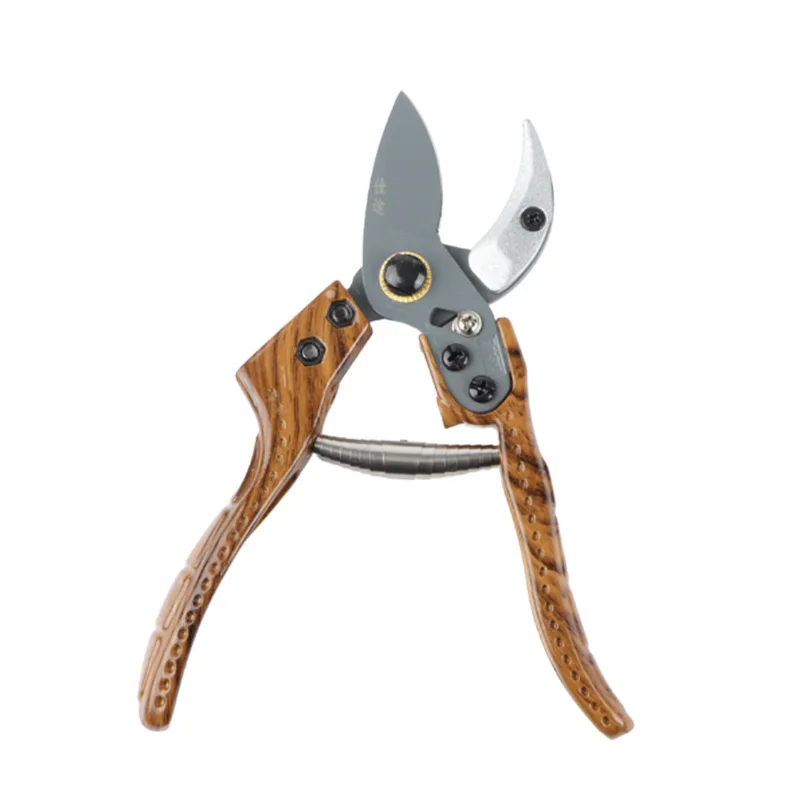 Steel Manual Pruning Shears & Grafting Scissors With Ergonomic Wood Handle For Bonsai And Garden Use