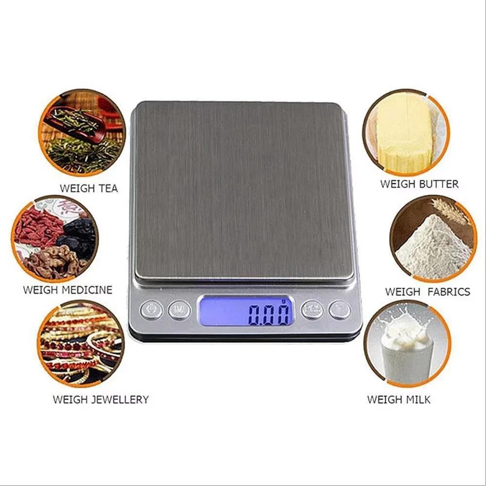 Mini Digital Kitchen Scale 3000g 0.1g Precision Jewelry Food Weighing Scale with LCD Tare Function