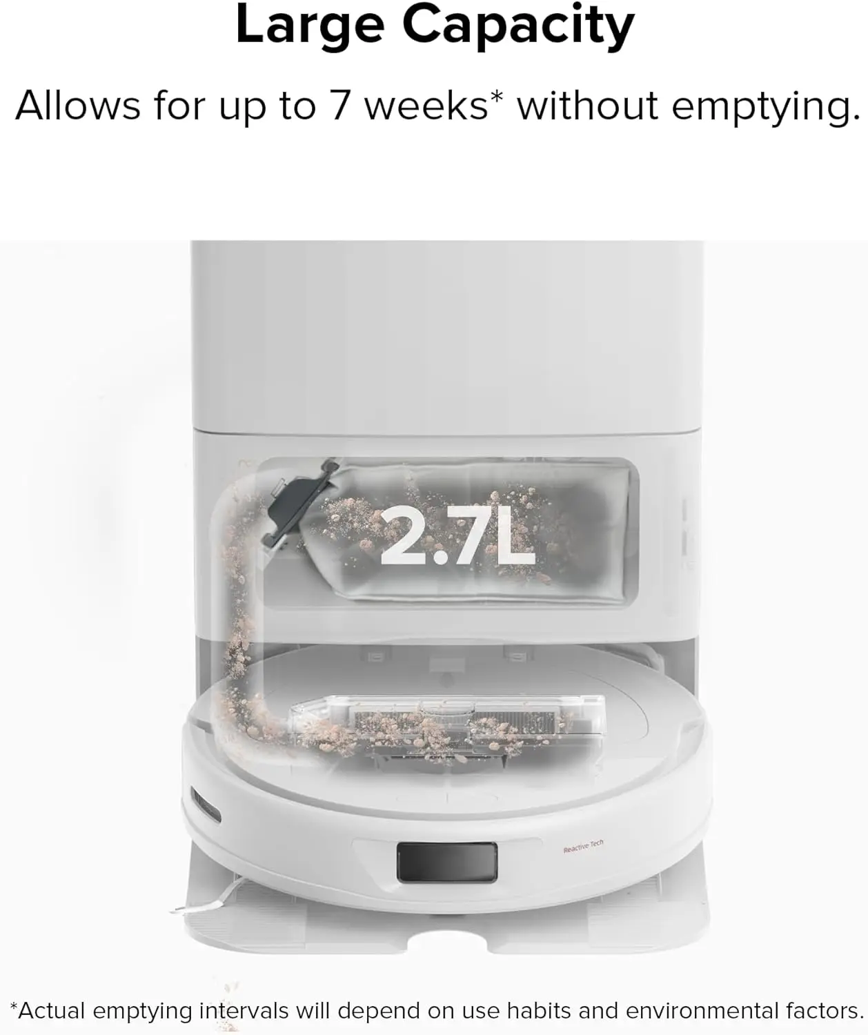 Robot Vacuum e Mop com Poeira Descartável Bag Set, Roborock Qrevo